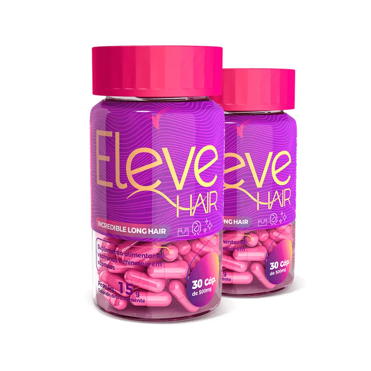 ELEVE HAIR - VITAMINA PARA CABELO - 60 DIAS - 60 CÁPSULAS + ebook