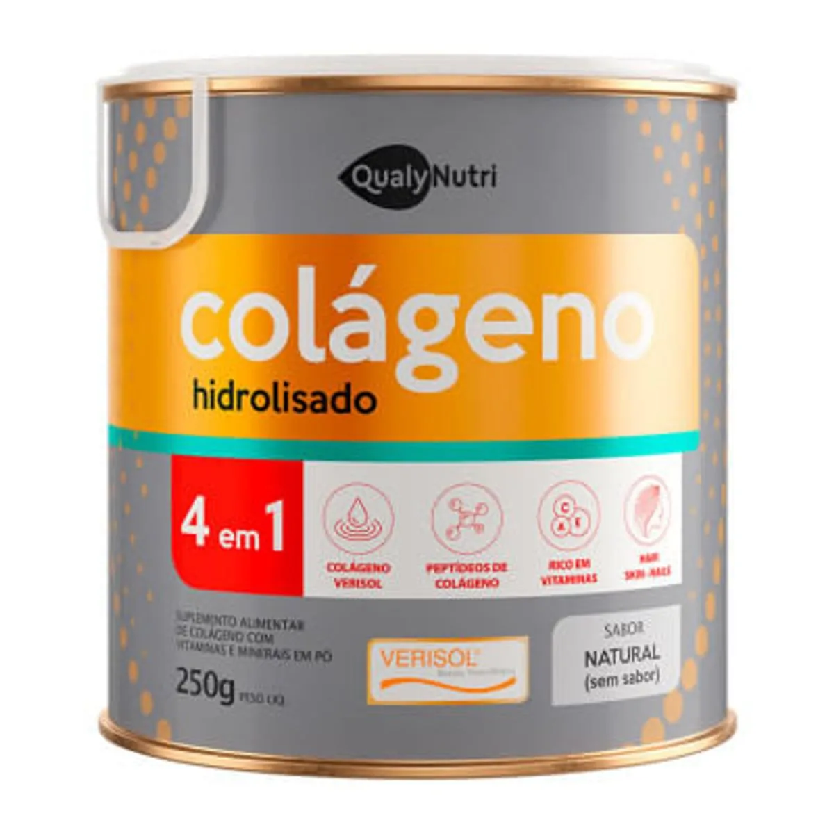 Colágeno Hidrolisado Verisol Natural Qualy Nutri 250g