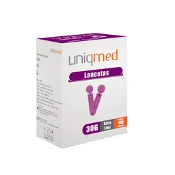 Lancetas Estéreis para Lancetador 30G - Cx 100un - UniqMed