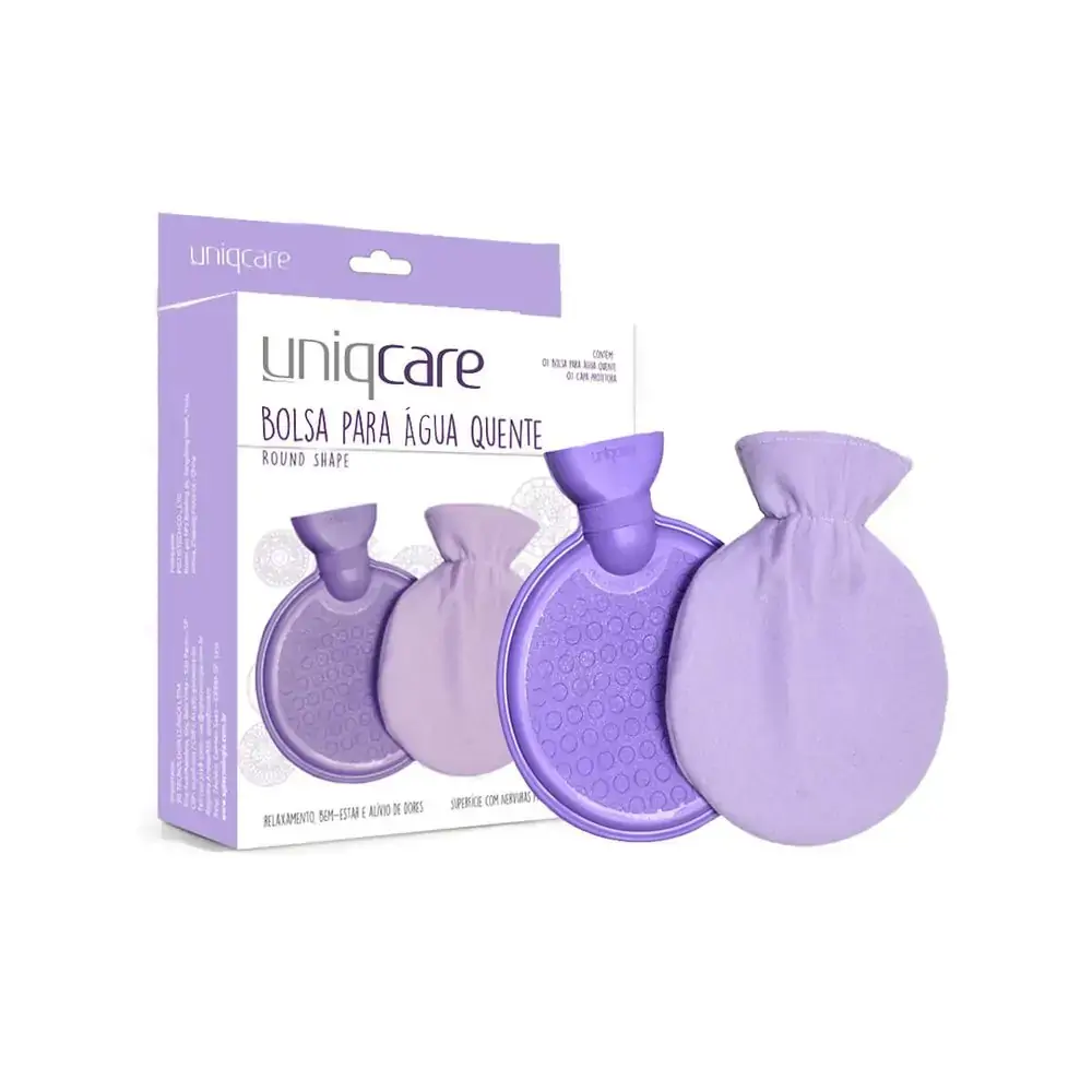 Bolsa Para Água Quente Redonda com Capa 800ml - UniqCare