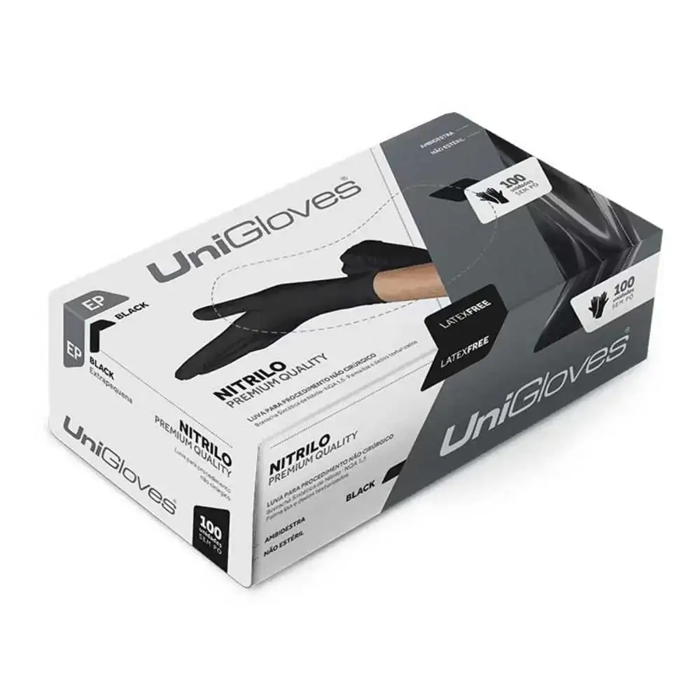 Luva de Nitrilo Black - Unigloves - Xp (Cód. 26.7353)