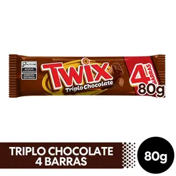 Chocolate Twix Triplo Chocolate 4 Barras 80g - Mars