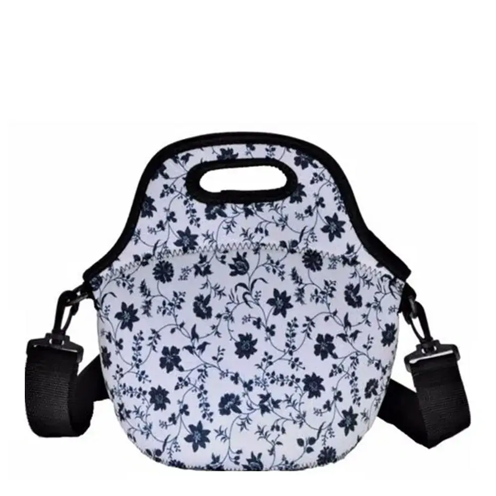 Lancheira Bolsa Térmica Neoprene com Alça para Ombro - Flores