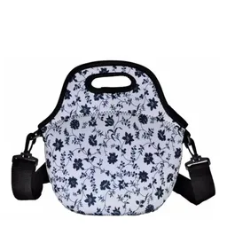 Lancheira Bolsa Térmica Neoprene com Alça para Ombro - Flores