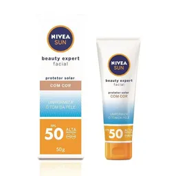 Protetor Solar Facial Com Cor Sun Beauty Expert FPS50 - Nivea - 50g
