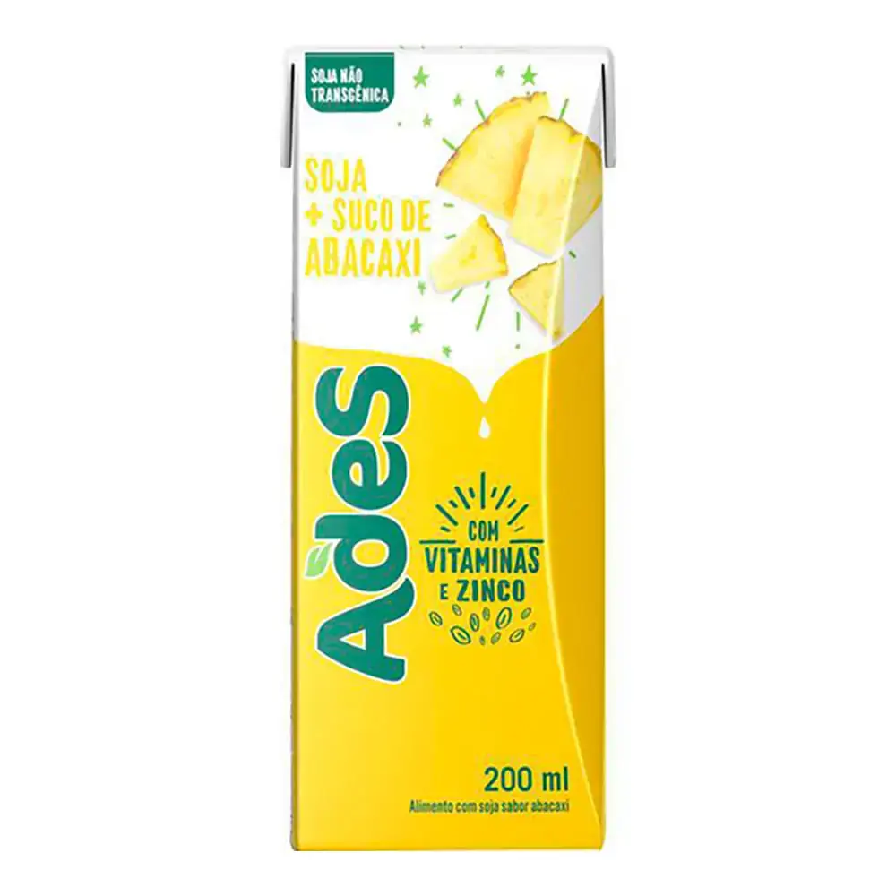 Suco Ades com Soja Sabor Abacaxi 200ml