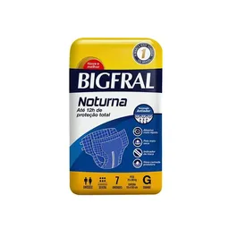 Fralda para Incontinência Bigfral Noturna G 7 Unidades - Fralda Para Incontinência Bigfral Noturna G