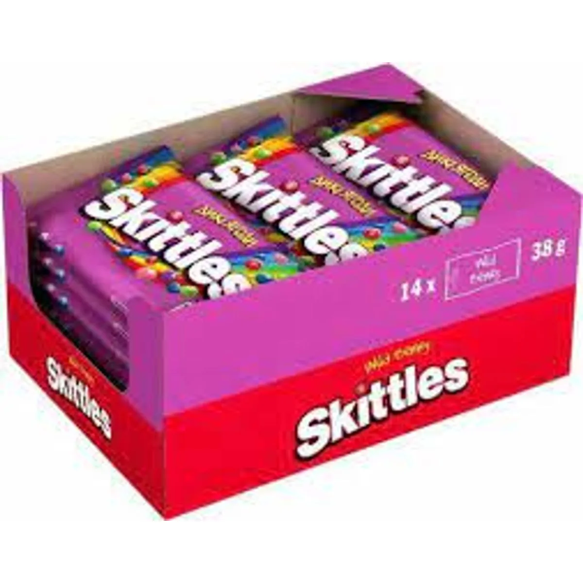 Bala sabor Wild Berry caixa com 14 unidades de 38g - Skittles
