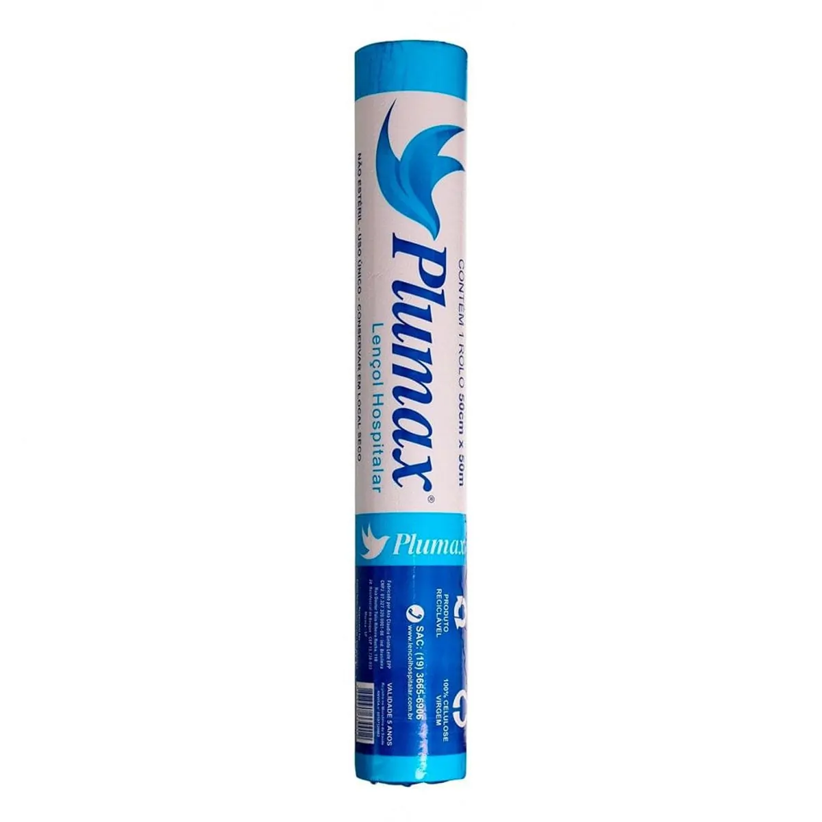 Lençol De Papel Para Maca Plumax Rolo 50cmx50m