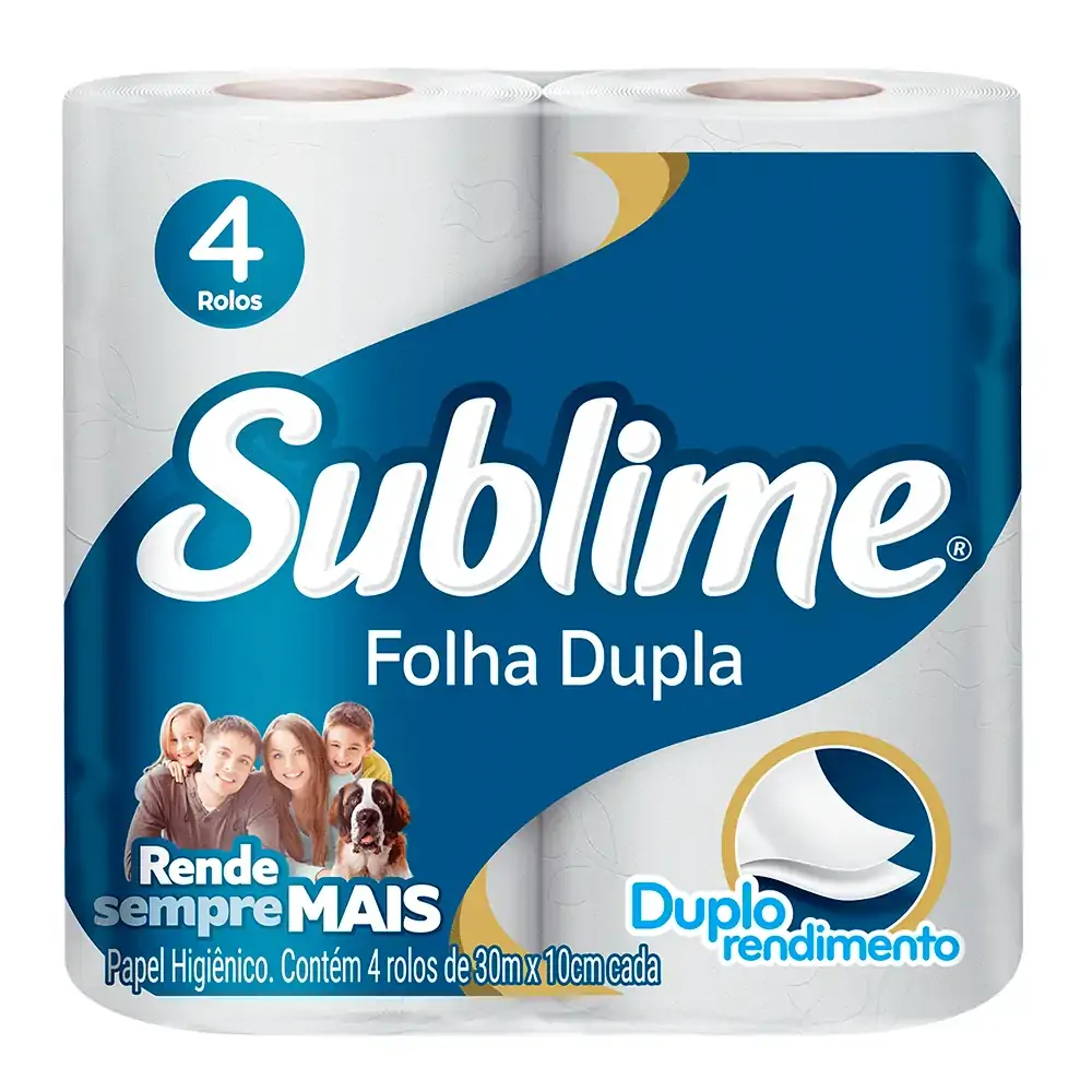 Papel Higiênico Sublime Folha Dupla 04 Rolos