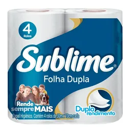 Papel Higiênico Sublime Folha Dupla 04 Rolos