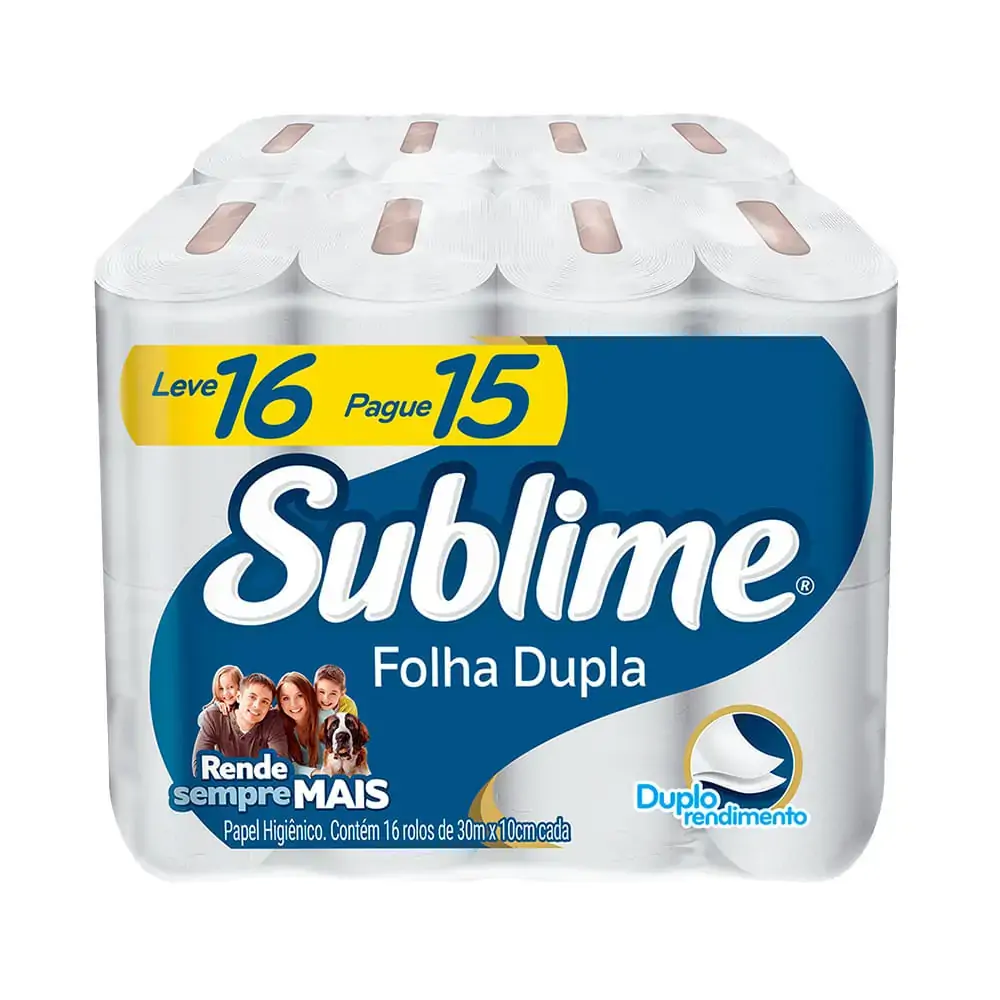 Papel Higiênico Folha Dupla Sublime 16 Rolos