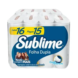 Papel Higiênico Folha Dupla Sublime 16 Rolos
