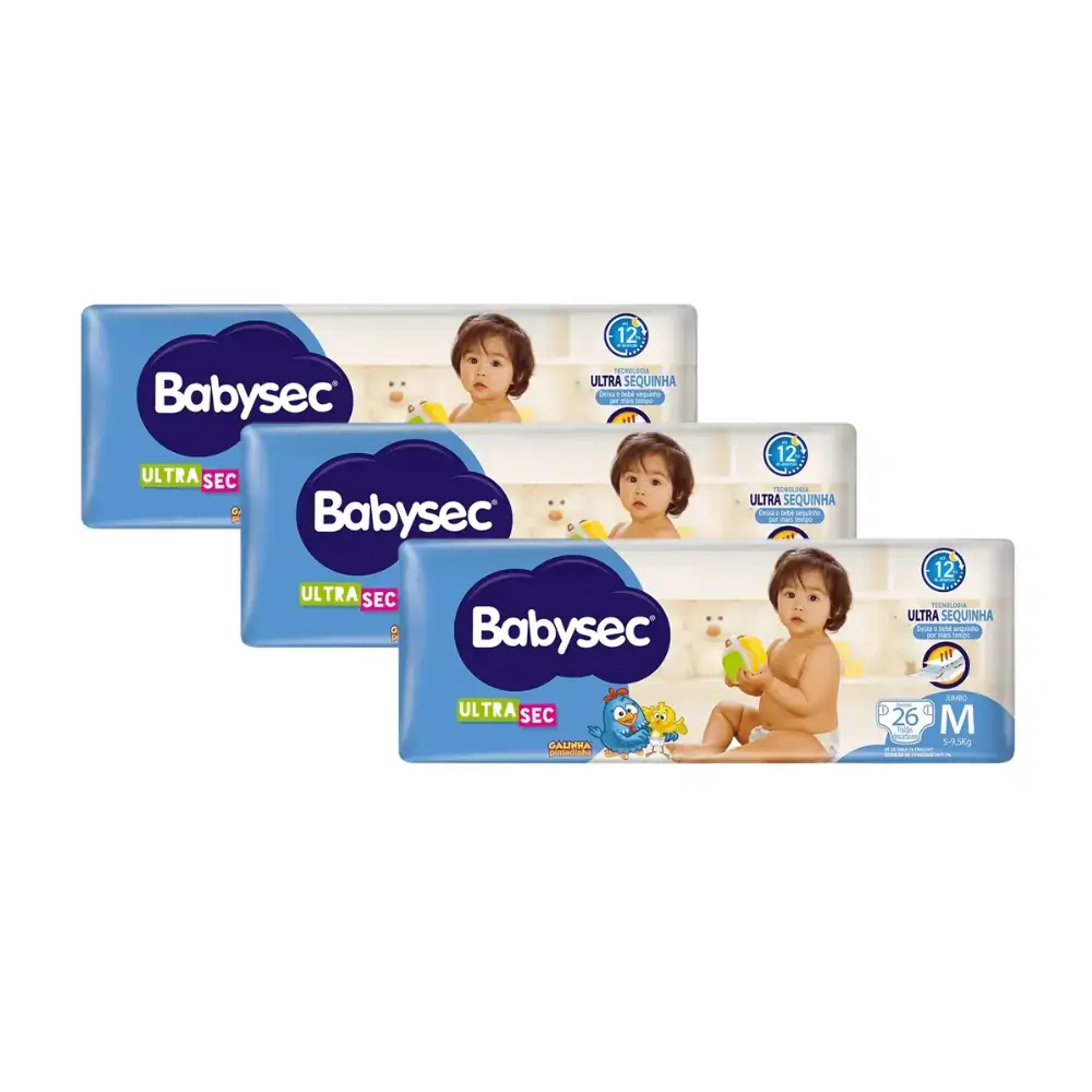 FRALDA BABYSEC ULTRASEC M 78 UNIDADES - Fralda Babysec Ultrasec M 78 Unidades