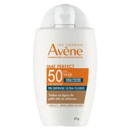 Protetor Solar Facial Avène FPS 50 Mat Perfect Tom 2.5 Médio/Médio Escuro 40g Ultra Fluido