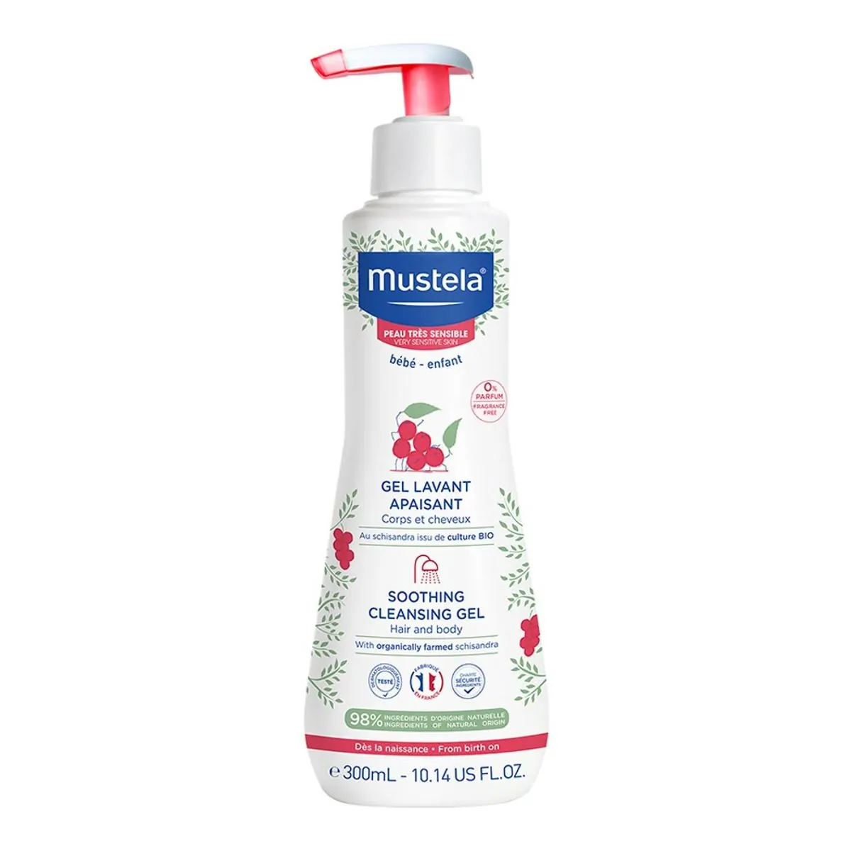 Gel Lavante Calmante Mustela Bebê Pele Muito Sensível 300ml