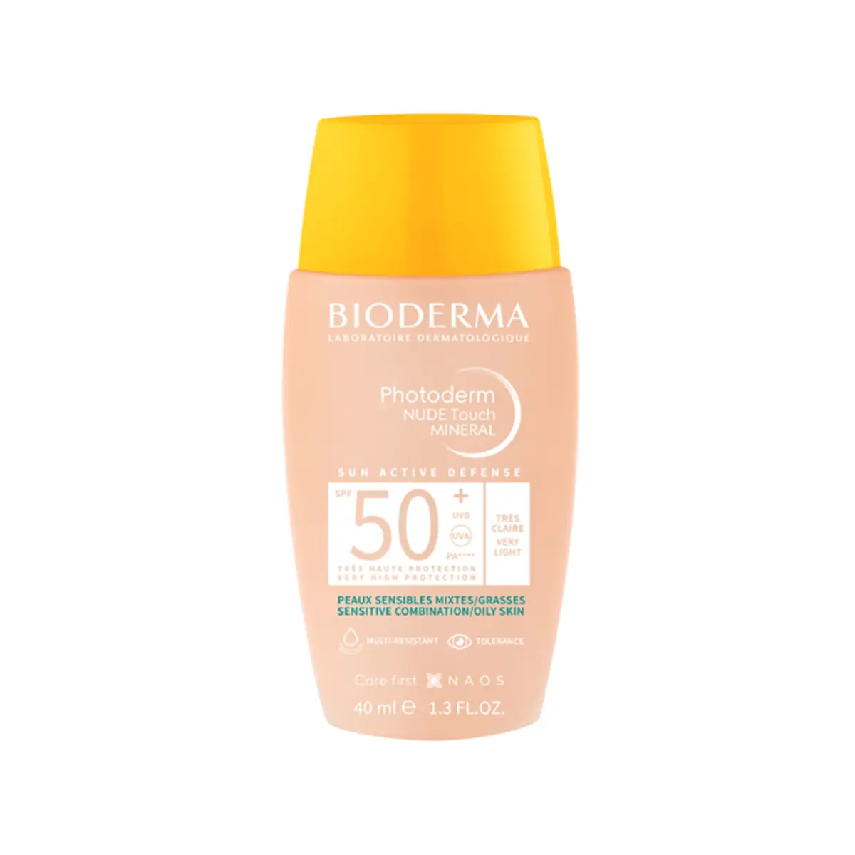 Protetor Solar Facial Bioderma FPS 50+ Photoderm Nude Touch Mineral Cor 1.0 Cobertura Natural e Ilum