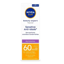 Protetor Solar Facial Nivea Sun FPS60 Beauty Expert Sensitive 50g