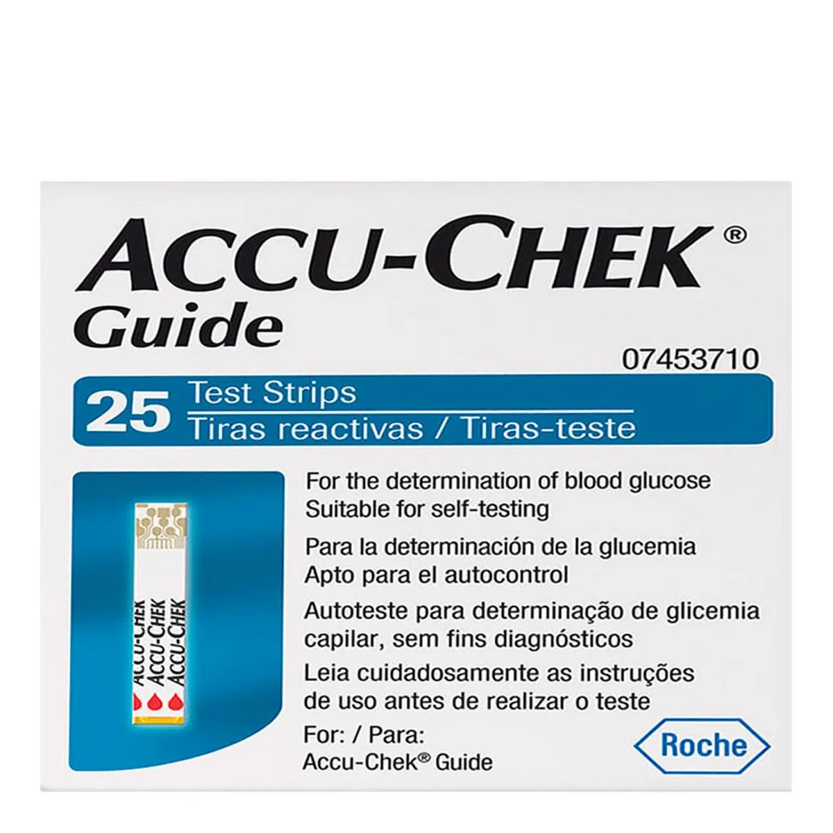 Tiras para Controle de Glicemia Accu-Chek Guide Test Strips 25 Unidades