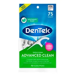 Fio Dental com Haste Dentek Triple Clean 75 Unidades