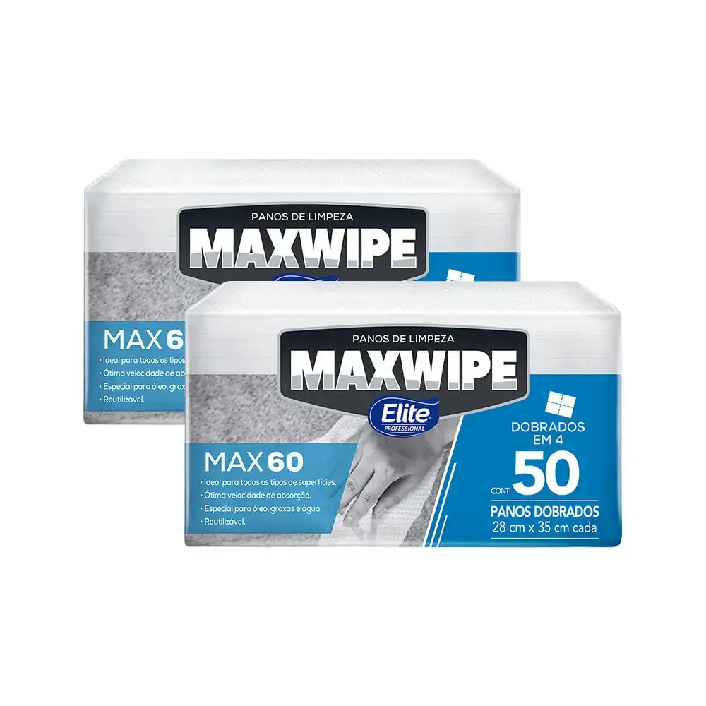 Pano Reutilizável Elite Maxwipe Max60 Interfolhado com 100 Folhas