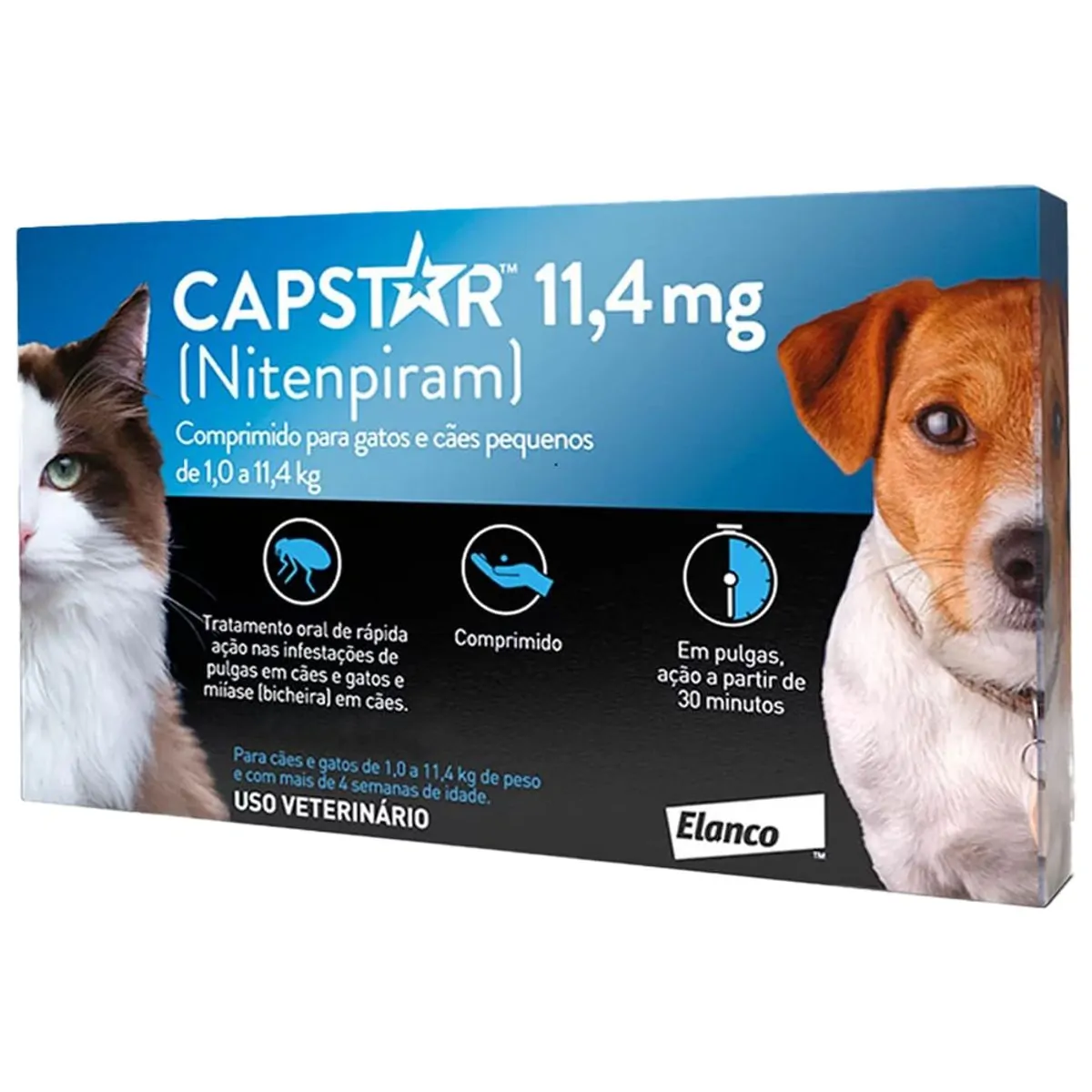 Antipulgas Capstar 11,4mg Para Cães De Até 11,4kg C/1 Comprimido