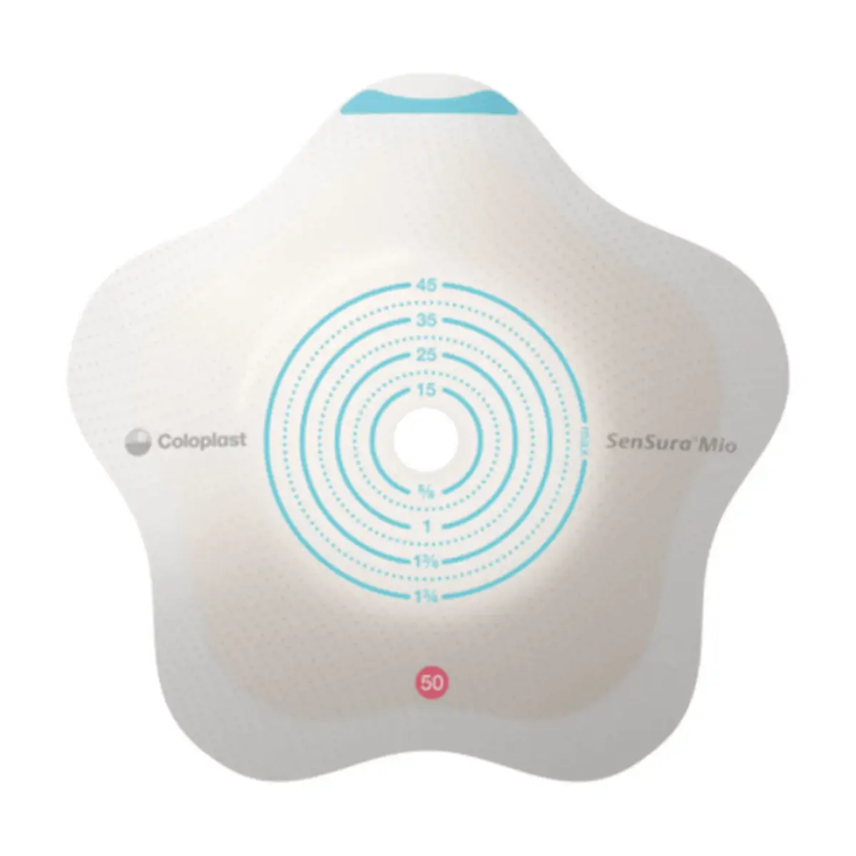 Base Adesiva Sensura MIO Concave 50mm Rec 10-45mm - 5un - Coloplast 18510