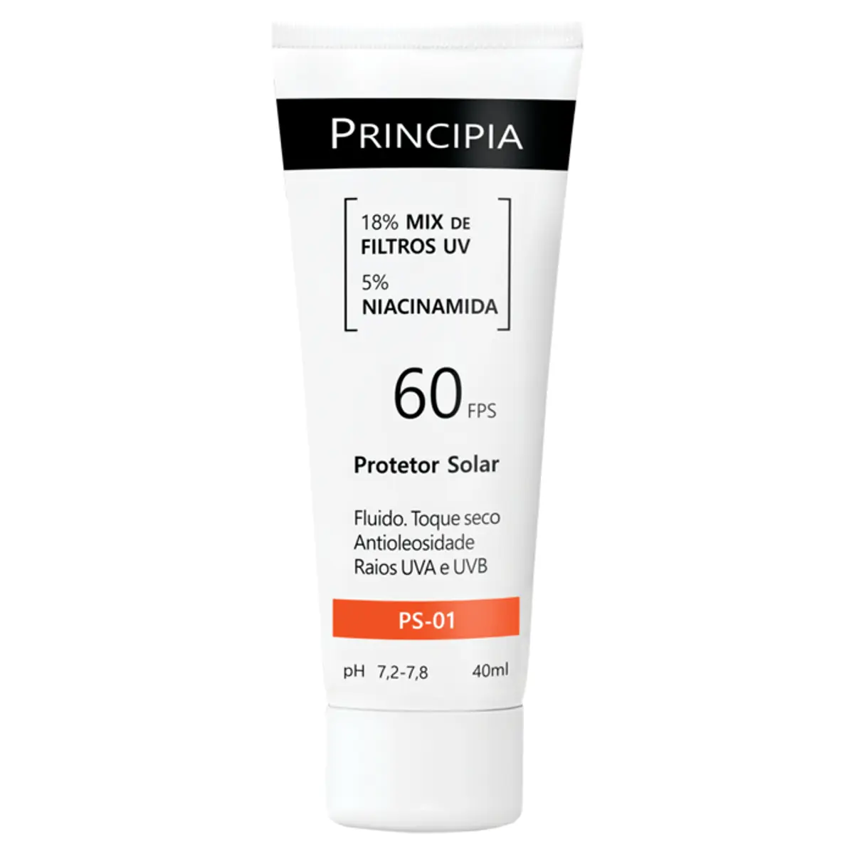 Protetor Solar Facial Principia FPS 60 PS-01 Antioleosidade 40ml Fluido