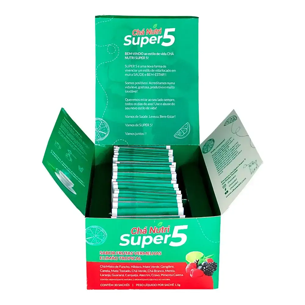 Chá Nutri Super 5 Frutas Vermelhas e Limão Tropical 30 Sachês
