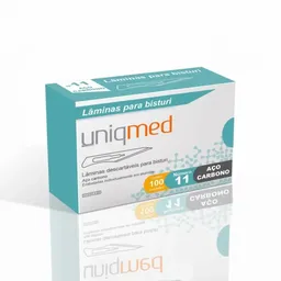 Lâminas de Bisturi Descartáveis - Caixa 100 unidades - UniqMed - Número 15