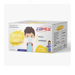 MASCARA INFANTIL DESCARTAVEL COM ELASTICO ( 50 UND) branca - LUIMED - Mascara INFANTIL BRANCA