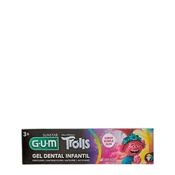 Gel Dental Infantil Gum Trolls 50g - Pasta de Dente Gel Infantil Gum Trolls Sabor Bubble Gum 50g