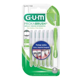 Escova Interdental Gum Proxabrush 1.1mm Fino Cilíndrico 6 Unidades