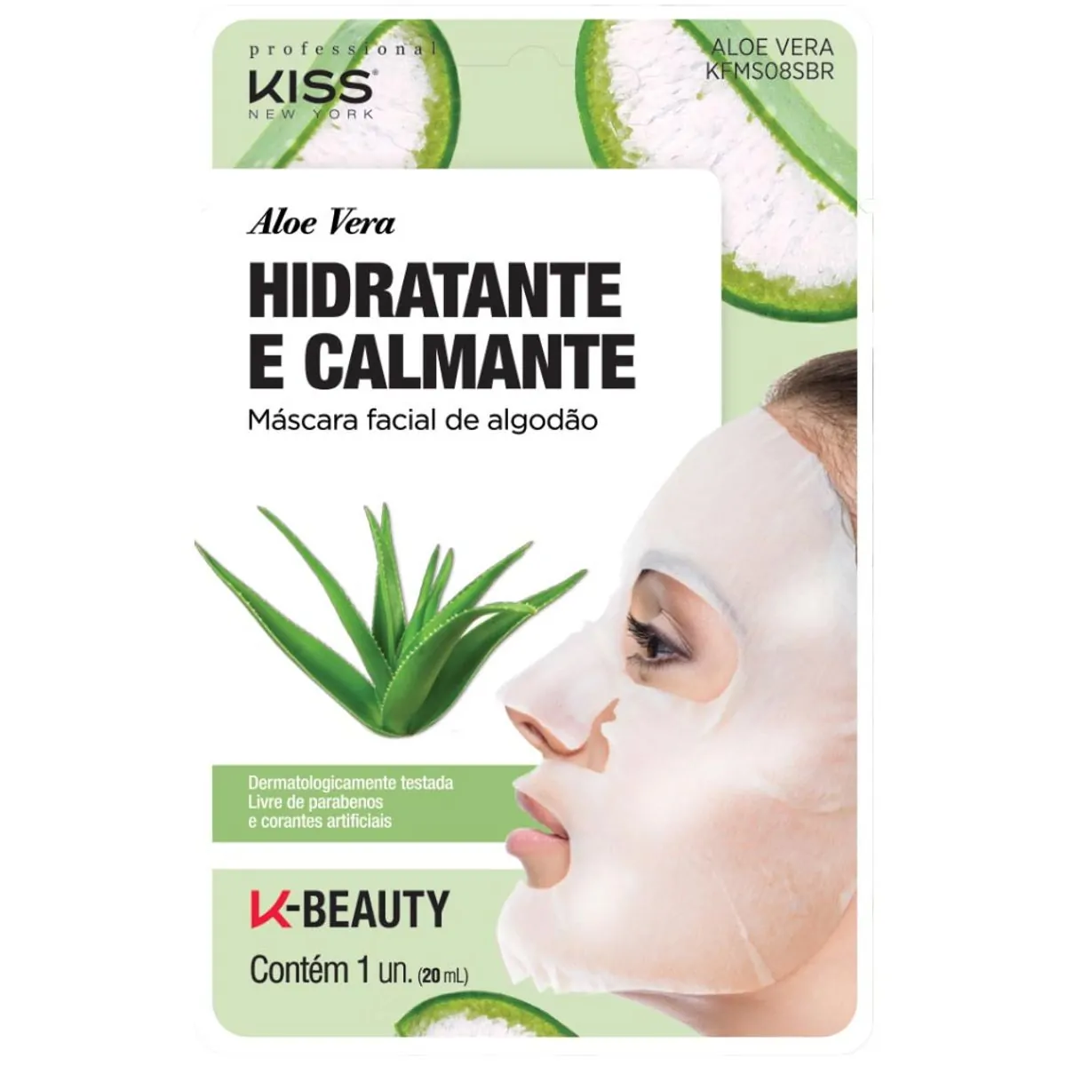Máscara Facial Hidratante e Calmante Kiss New York Aloe Vera 10g