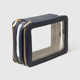 Nécessaire Azul Marinho com Transparência - Double Crystal Case Océane