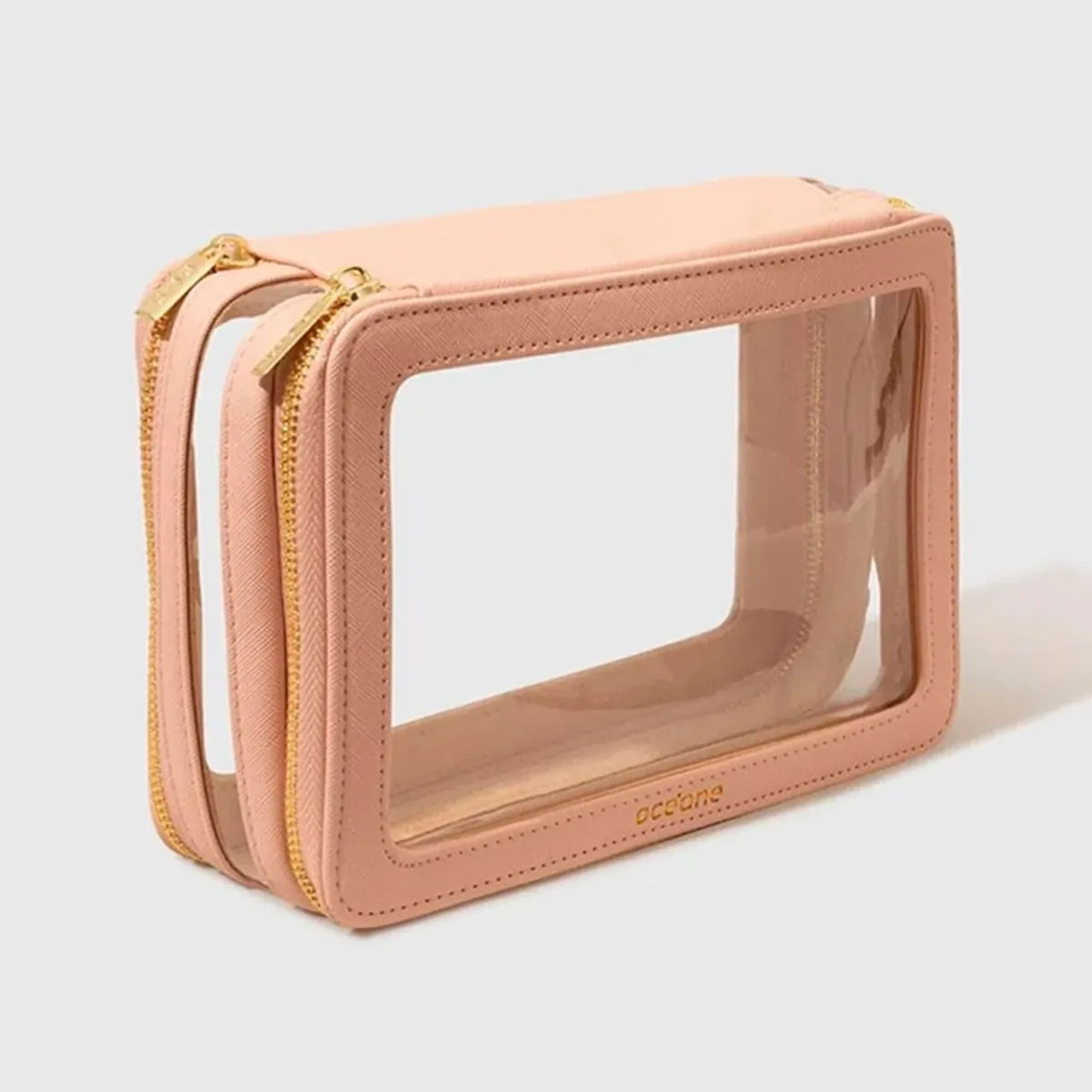 Nécessaire Nude com Transparência - Double Crystal Case Océane