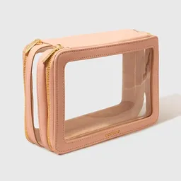 Nécessaire Nude com Transparência - Double Crystal Case Océane