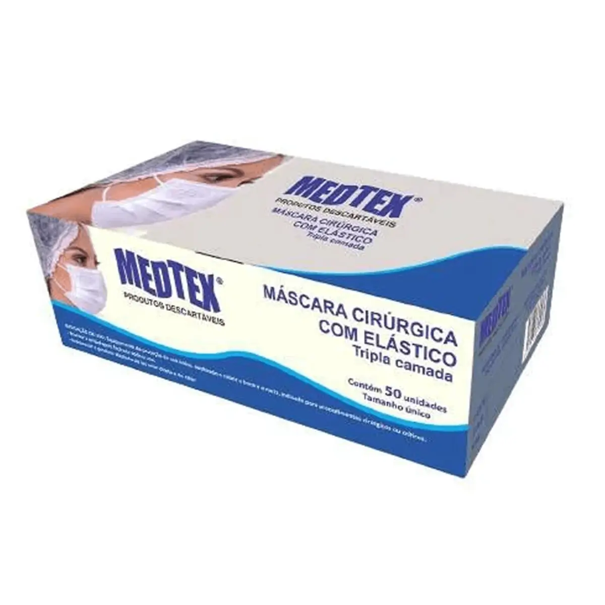 Máscara Cirurgica Medtex Descartável 50 Unidades