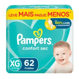 Fralda Pampers Confort Sec XG 62 Unidades