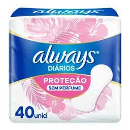 Protetor Diário Always Sem Perfume 40 Unidades