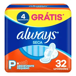 Absorvente Always Tamanho P Seca 32 Unidades