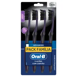 Escova de Dente Macia Advanced Oral-B 3D White 5 Ações com Carvão 4 Unidades