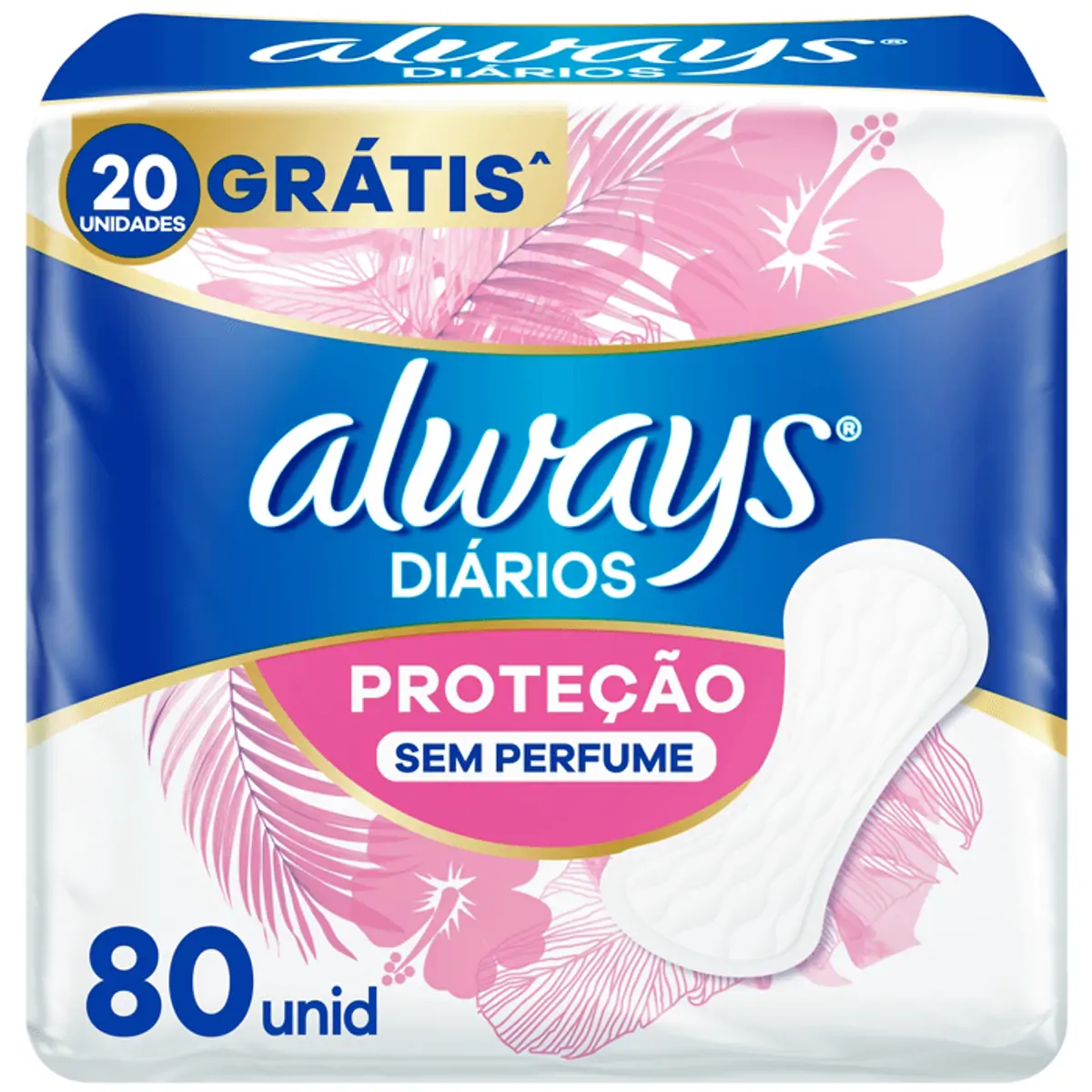 Protetor Diário Always Sem Perfume 80 Unidades