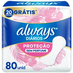 Protetor Diário Always Sem Perfume 80 Unidades