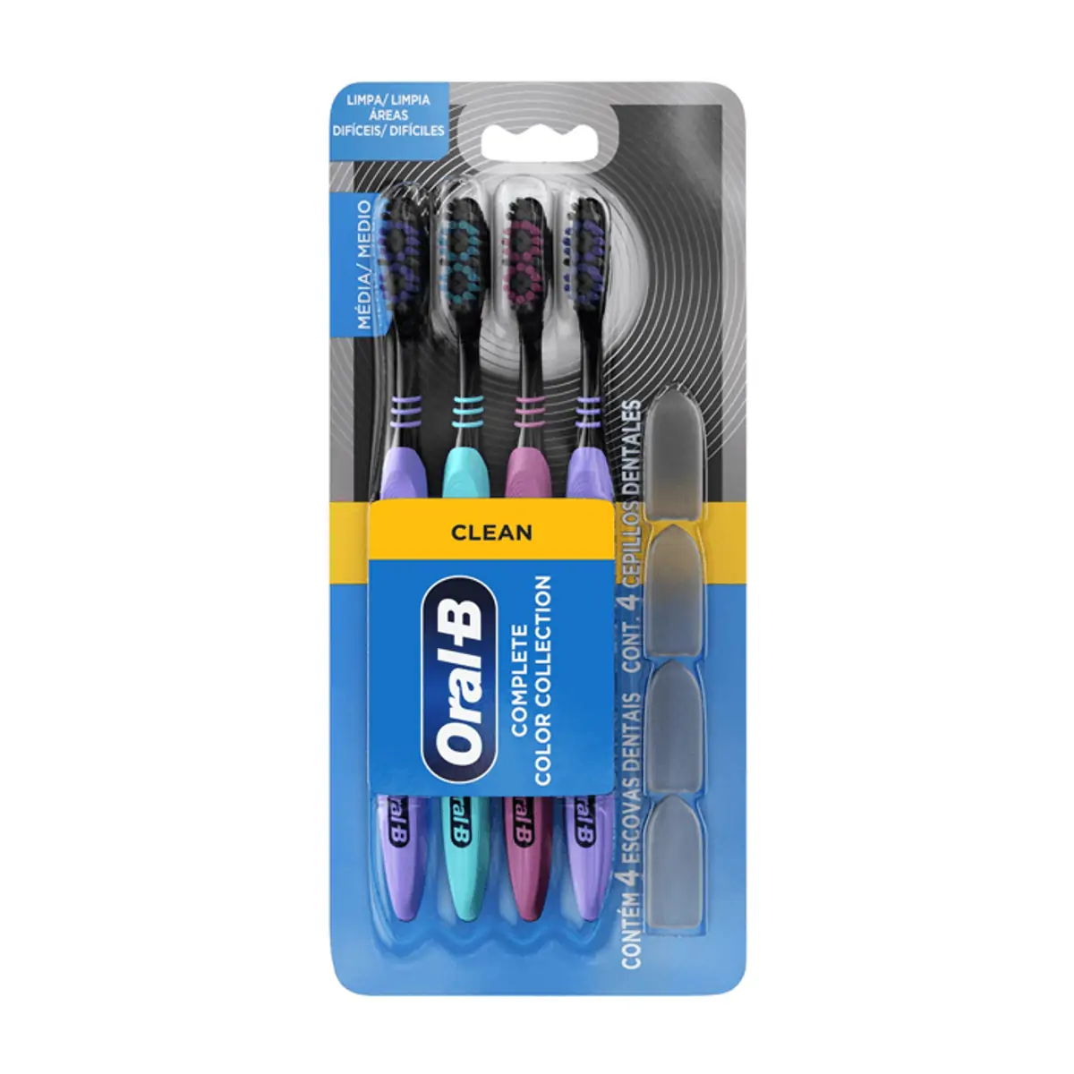 Escova de Dente Media Oral-B Complete Color Collection Clean 4 Unidades