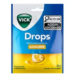 Pastilha Vick Drops Gengibre 36g 20 Unidades