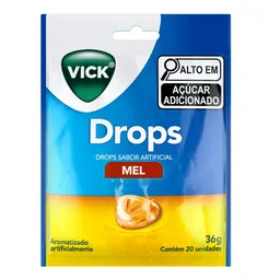 Pastilha Vick Drops Mel 36g 20 Unidades