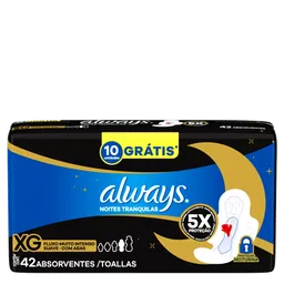 Absorvente Always Noites Tranquilas com Abas Suave XG 42 Unidades