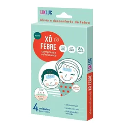 Compressa Refrescante Para Alívio da Febre Likluc Xô Febre 4 Unidades