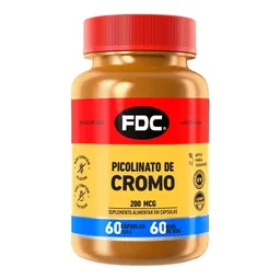 Suplemento Alimentar FDC Picolinato de Cromo 200mcg 60 Cápsulas